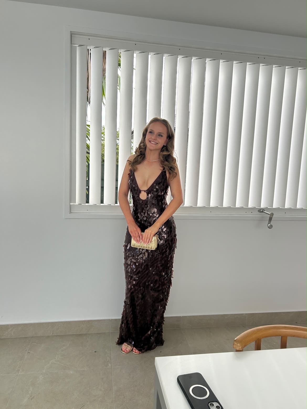 Misha Sapphire Sequin Maxi in Fig